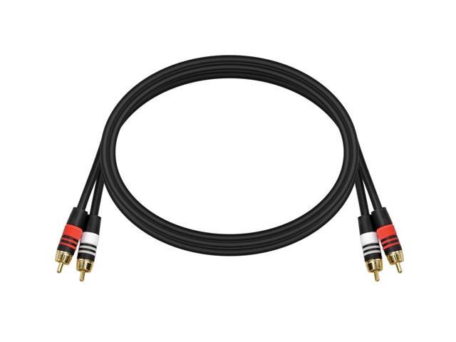 Monoprice Premium Two-Channel Audio Cable - 3 Feet - Black 2 RCA Plug to 2 RCA Plug 22AWG, Male to Male