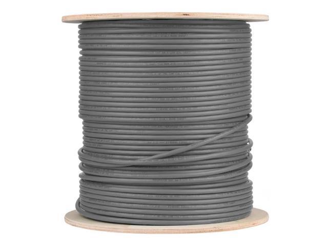 Monoprice Cat6 Ethernet Bulk Cable - Network Internet Cord - Solid, 550Mhz, STP, CMR, Pure Bare Copper Wire, 23AWG, No Logo, 1000ft, Gray