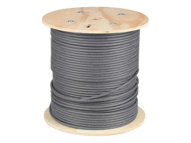 Monoprice Cat6 Ethernet Bulk Cable - Network Internet Cord - Solid, 550Mhz, STP, CMR, Pure Bare Copper Wire, 23AWG, No Logo, 1000ft, Gray