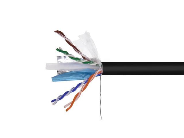 Monoprice Cat6 Ethernet Bulk Cable - Network Internet Cord - Solid, 550Mhz, STP, CMR, Pure Bare Copper Wire, 23AWG, No Logo, 1000ft, Black