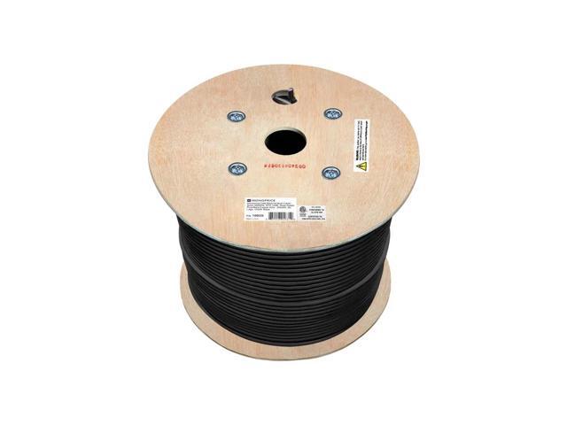 Monoprice Cat6 Ethernet Bulk Cable - Network Internet Cord - Solid, 550Mhz, STP, CMR, Pure Bare Copper Wire, 23AWG, No Logo, 1000ft, Black