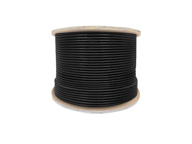 Monoprice Cat6 Ethernet Bulk Cable - Network Internet Cord - Solid, 550Mhz, STP, CMR, Pure Bare Copper Wire, 23AWG, No Logo, 1000ft, Black