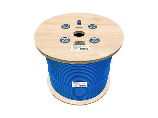 Monoprice Cat6A Plus Ethernet Bulk Cable - 1000ft, Blue, 650MHz F/UTP Solid, Flame-Retardant, Riser-Rated (CMR), 10G, 23AWG, Pure Bare Copper Wire, UL