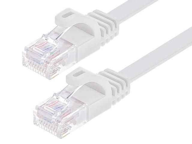 Monoprice Cat6 Ethernet Patch Cable - 3 Feet - White Snagless RJ45, Flat, 550MHz, UTP, Pure Bare Copper Wire, 30AWG, For Network Internet Modem...