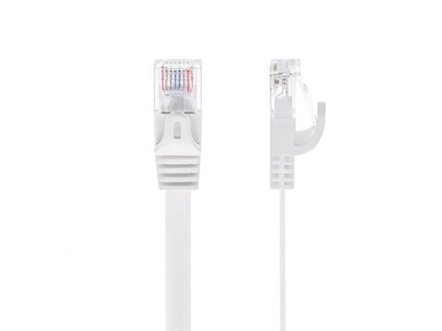 Monoprice Cat6 Ethernet Patch Cable - 3 Feet - White Snagless RJ45, Flat, 550MHz, UTP, Pure Bare Copper Wire, 30AWG, For Network Internet Modem...