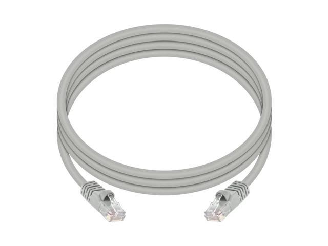 Monoprice Cat5e Ethernet Patch Cable - 7 Feet - Gray Network Internet Cord - RJ45, Stranded, 350Mhz, UTP, Pure Bare Copper Wire, Crossover, 24AWG