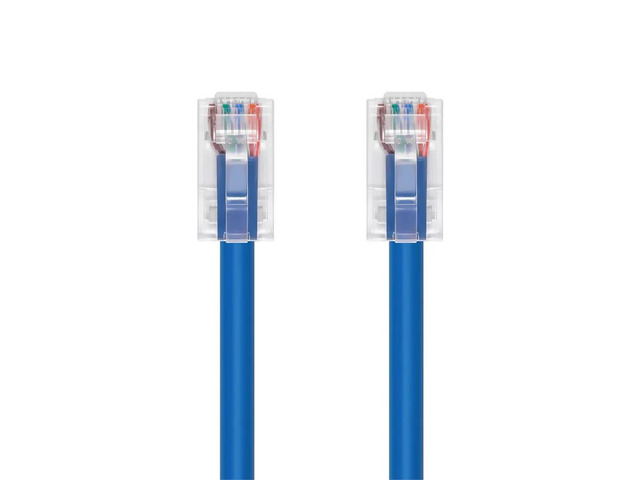 Monoprice Cat6A Patch Cable - 14 Feet - Blue 26AWG, 10G, Bare Copper conductor, Gold Plated Copper Connector, RJ45, Non-booted Ethernet Cable