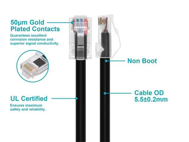 Monoprice Cat6A Patch Cable - 30 Feet - Black 26AWG, 10G, Bare Copper Conductor, Gold Plated Copper Connector, RJ45, Non-Booted Ethernet Cable
