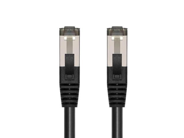 Monoprice Cat8 Patch Cable - 2 Feet - Black Double Shielded (S/FTP), 28AWG, 2GHz, 40G, Pure Bare Copper, Snagless RJ45, Ethernet Cable