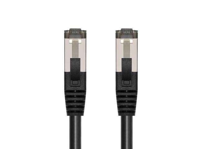 Monoprice Cat8 Patch Cable - 7 Feet - Black Double Shielded (S/FTP), 28AWG, 2GHz, 40G, Pure Bare Copper, Snagless RJ45, Ethernet Cable