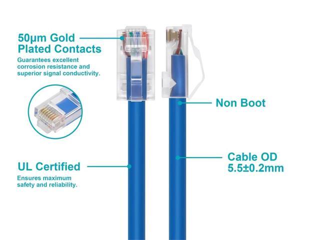 Monoprice Cat6A Patch Cable - 25 Feet - Blue 26AWG, 10G, Bare Copper conductor, Gold Plated Copper Connector, RJ45, Non-booted Ethernet Cable