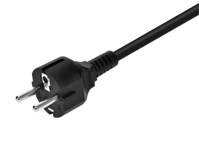 Monoprice Power Cord - 6 Feet - Black 2-Prong, CEE 7/7 SCHUKO (Europe) to IEC 60320 C5, 18AWG, 10amps