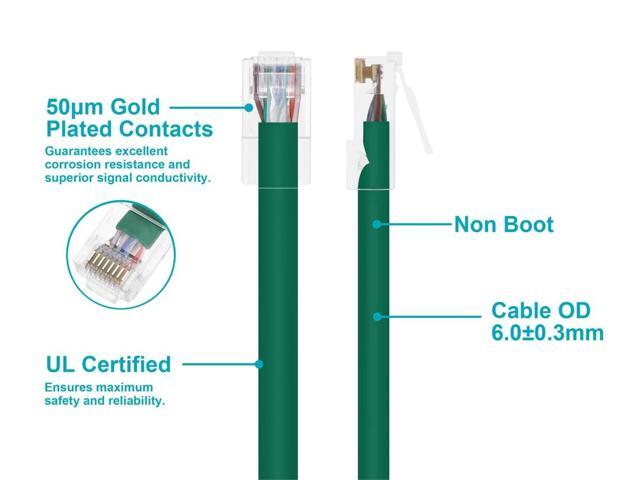 Monoprice Cat6 Ethernet Patch Cable - 1 Feet - Green Network Internet Cord - RJ45, Stranded, 550Mhz, UTP, Pure Bare Copper Wire, 24AWG - Zeroboot...