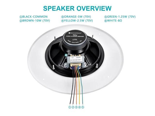 Monoprice 70V Music & Paging Speaker, For Paging, Background Music, and Notification in Stores, Restaurants, Schools, Malls