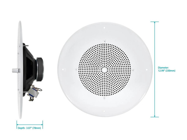 Monoprice 70V Music & Paging Speaker with Volume Control For Paging, Background Music, and Notification in Stores, Restaurants, Schools, Malls