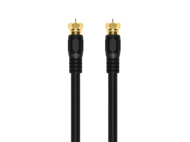 Monoprice 100ft RG6 (18AWG) 75Ohm, Quad Shield, CL2 Coaxial Cable with F Type Connector - Black