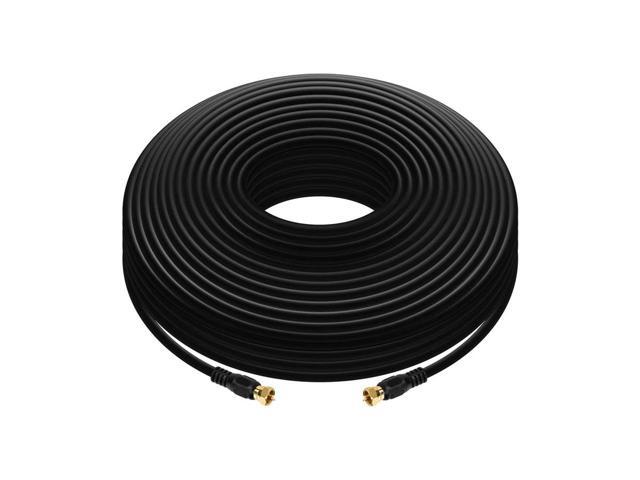 Monoprice 100ft RG6 (18AWG) 75Ohm, Quad Shield, CL2 Coaxial Cable with F Type Connector - Black