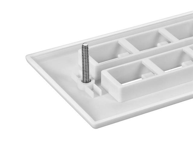 Monoprice 6-Hole 1-Gang Keystone Wall Plate - White