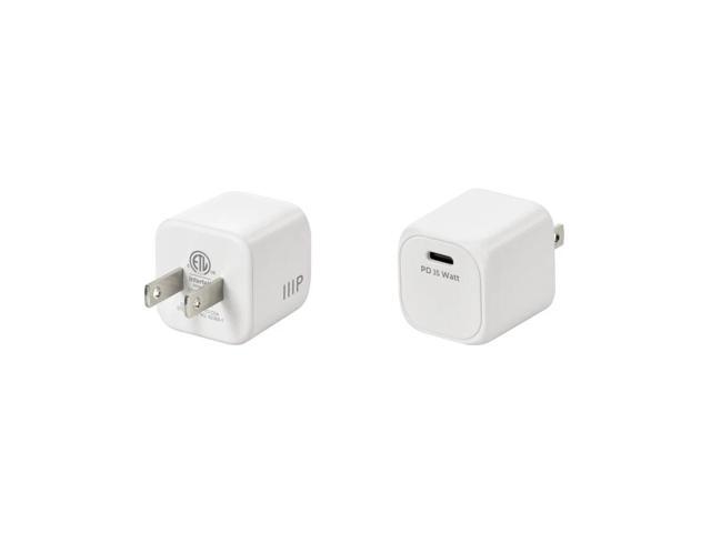 Monoprice 2-Pack USB-C Mini GaN Charger - 35W PD 3.0, Fast Charging, Compatible with iPhone, iPad, Samsung Galaxy, White