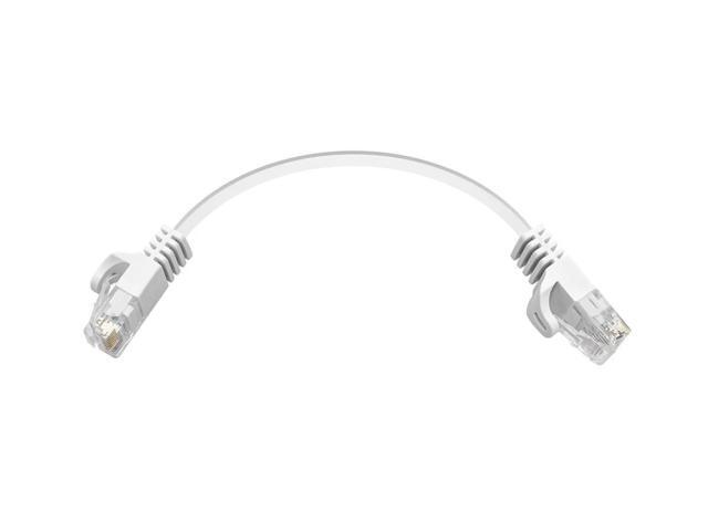 Monoprice Cat6 Ethernet Patch Cable - 0.5 Feet - White Snagless RJ45, Flat, 550MHz, UTP, Pure Bare Copper Wire, 30AWG, For Network Internet Modem...
