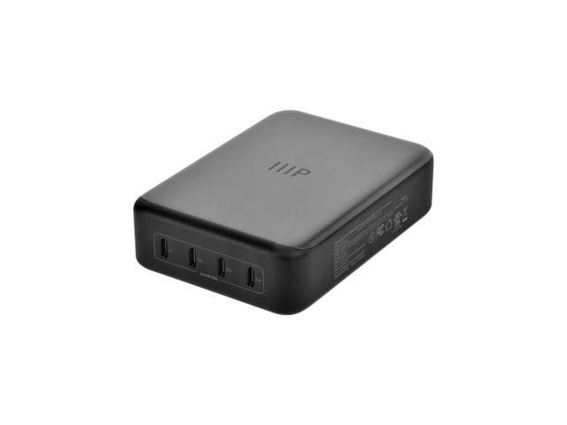 Monoprice 4-Port 240W USB-C GaN Charger, Fast Charge, For Laptops, Tablets, and Phones, Black