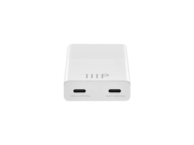Monoprice 65W Dual-Port USB-C PD3.0 Flat Wall Charger