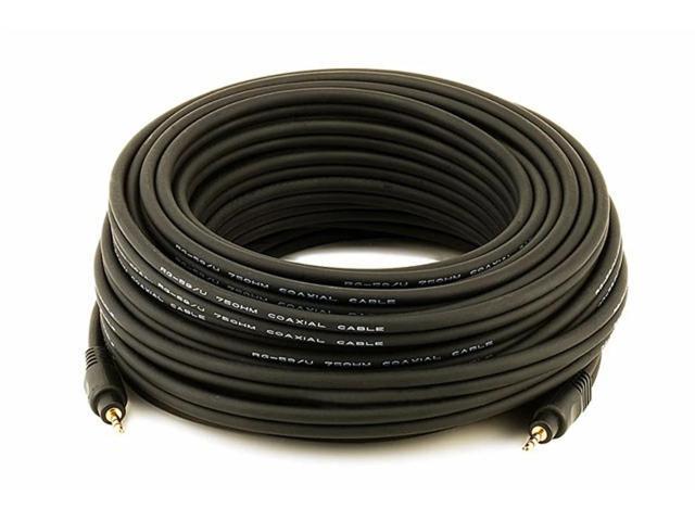 Monoprice 50ft Premium 3.5mm Stereo Male to 3.5mm Stereo Male 22AWG Cable (Gold Plated) - Black