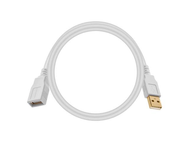 Monoprice USB-A to USB-A Female 2.0 Extension Cable - 28/24AWG Gold Plated White 3ft