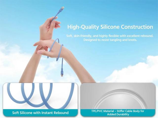 Monoprice USB Gen 2 USB-C to USB-C Silicone Cable 6ft Blue