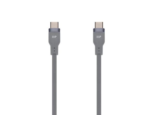 Monoprice USB 2.0 USB-C to USB-C Silicone Cable 6ft Gray