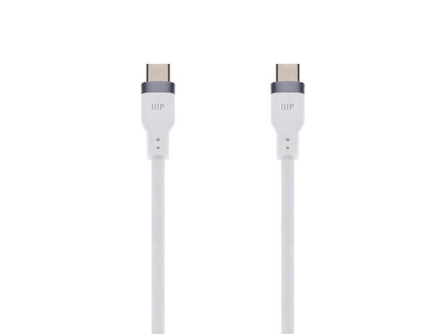 Monoprice USB 2.0 USB-C to USB-C Silicone Cable 3ft White