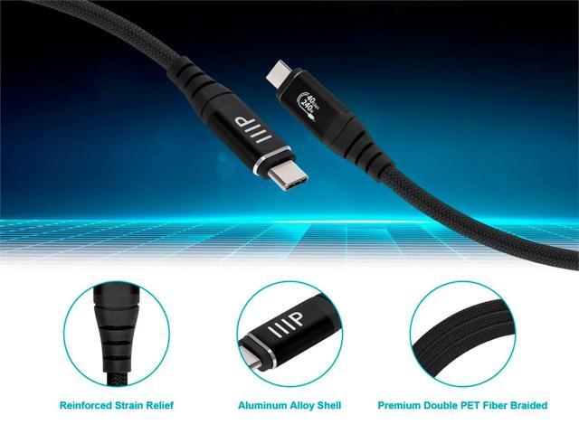 Monoprice USB4 40Gbps Cable - 240W EPR, 8K HDR, USB-IF Certified, Braided, Ultra High-Speed, 3ft, Black