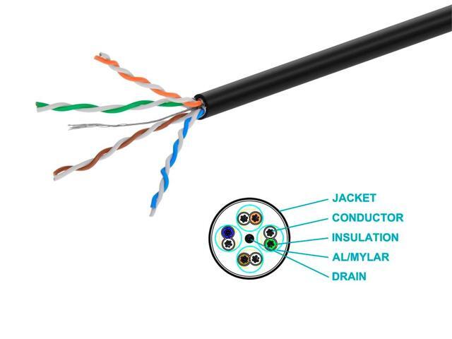 Monoprice Cat6A 6ft Black U/FTP Ethernet Extension Cable RJ45 Male to Female (with PCB Jack 3), 26AWG, Stranded Ba
