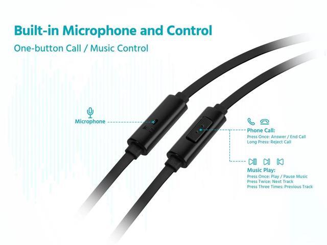 Monoprice Premium USB-C Wired Earbuds with Mic for Smartphones, Tablets, Laptops & Gaming