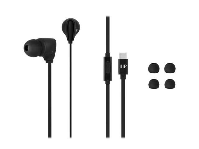 Monoprice Premium USB-C Wired Earbuds with Mic for Smartphones, Tablets, Laptops & Gaming