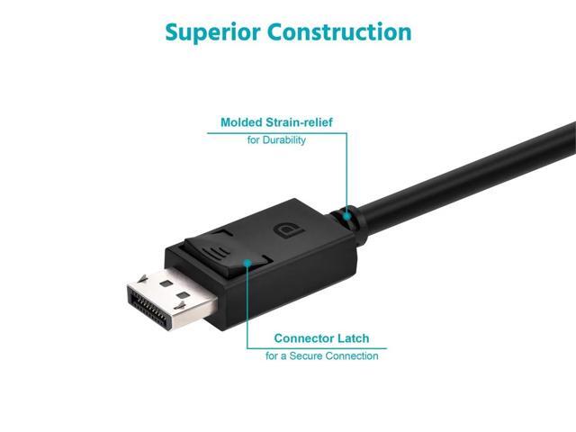 Monoprice DisplayPort 2.1 Cable, 80Gbps, 8K HDR, 4K240Hz, Ultra High-Speed, 1.5ft, Black