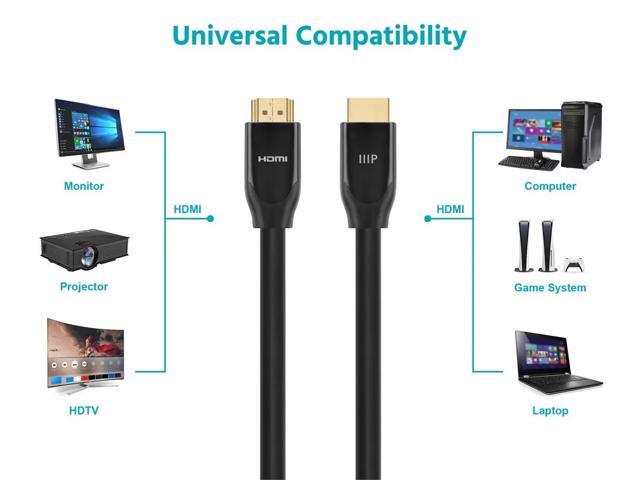 Monoprice 4K Certified High Speed HDMI Cable - 4K60Hz, 18Gbps, HDR, CL2 Rated, 3ft, Black