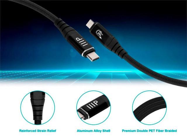 Monoprice USB4 40Gbps Cable - 240W EPR, 8K HDR, USB-IF Certified, Braided, Ultra High-Speed, 3ft, Black - 2 Pack