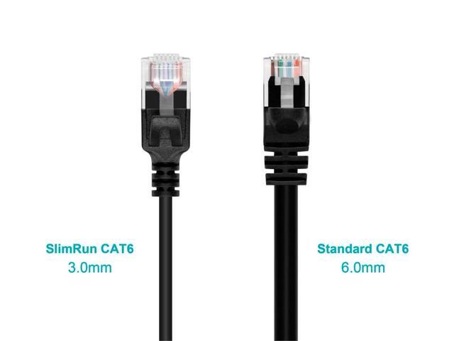 Monoprice Cat6 Ethernet Patch Cable - Ultra Slim, UTP, 30AWG Stranded Copper, Molded Boot, PVC Jacket, 1ft, Black