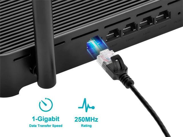 Monoprice Cat6 Ethernet Patch Cable - Ultra Slim, UTP, 30AWG Stranded Copper, Molded Boot, PVC Jacket, 1ft, Black