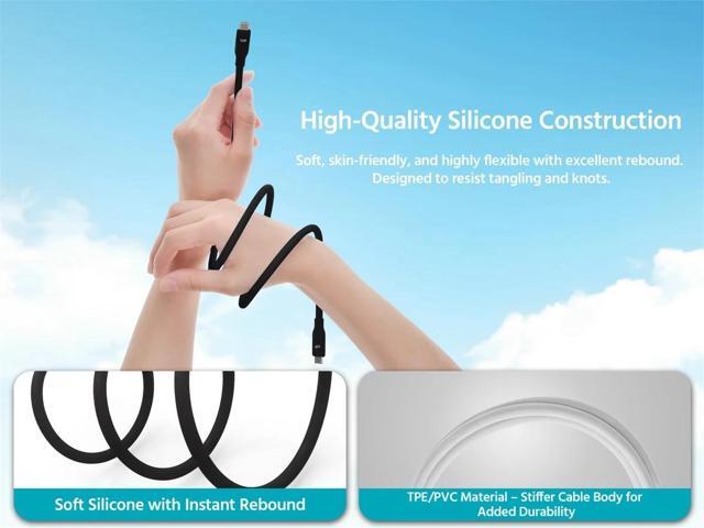 Monoprice USB4 Gen 2 Silicone Cable 6ft Black - 2 Pack