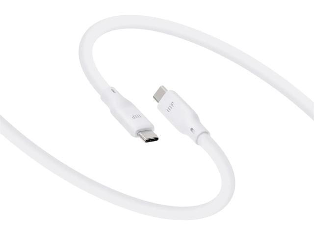 Monoprice USB4 Gen 2 Silicone Cable 6ft White - 2 Pack