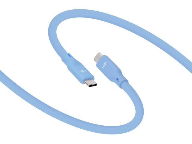 Monoprice USB4 Gen 2 Silicone Cable 6ft Blue - 2 Pack