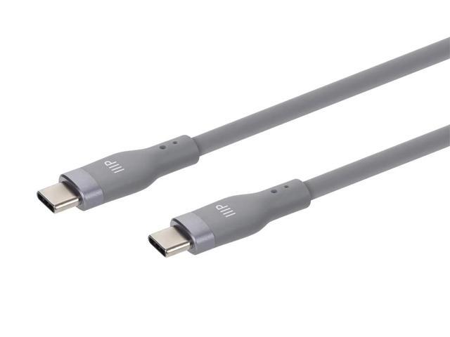 Monoprice USB-C to USB-C Silicone Charging Cable - USB 2.0, 240W PD, Ultra Flexible, 10ft, Gray - 2 Pack