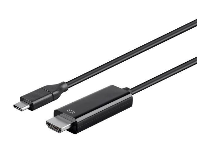 Monoprice USB C to HDMI 3.1 Cable - 6 Feet - Black 5Gbps, 4K@30Hz, Type C, Mirror or Expand you PC Display