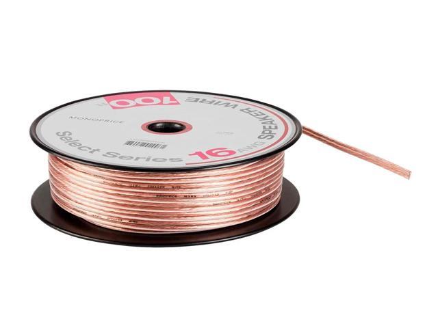 Monoprice Select Series 16 Gauge AWG Speaker Wire / Cable - 100ft Jacketed In Durable Plastic With A Color Coded Conductor For Home Theater, Car...
