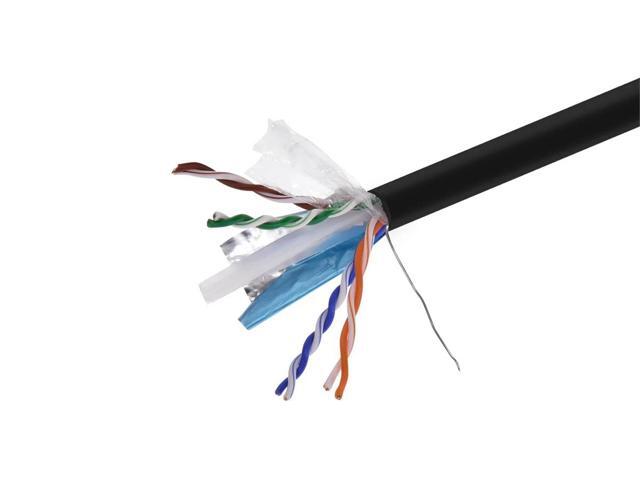 Monoprice Cat6 Ethernet Bulk Cable - Network Internet Cord - Solid, 550Mhz, STP, CMR, Pure Bare Copper Wire, 23AWG, No Logo, 1000ft, Black