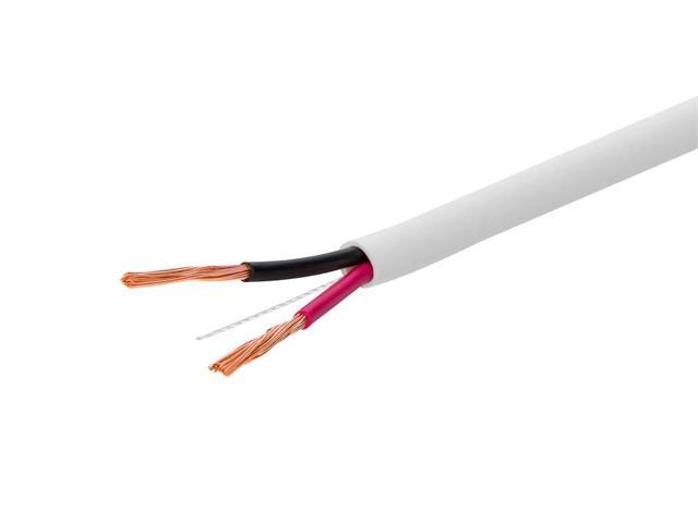 Monoprice Access Series 14 Gauge AWG CL2 Rated 2 Conductor Speaker Wire / Cable - 500ft Fire Safety In Wall Rated, Jacketed In White PVC Material...