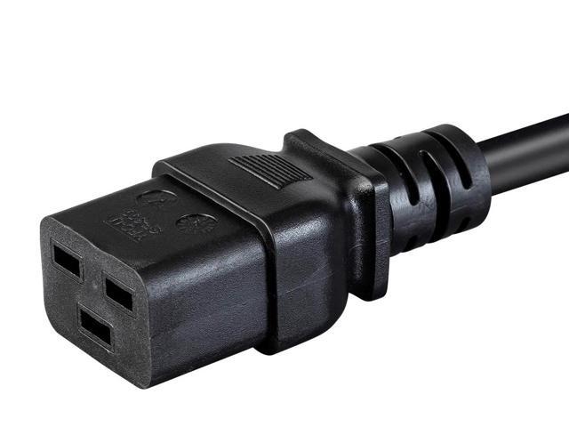 Monoprice Power Adapter Cord - 8 Feet - Black NEMA 5-15P to IEC 60320 C19, 14AWG, 15A/1875W, 3-Prong