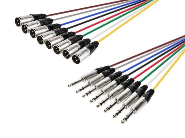 Monoprice 8-Channel 1/4 Inch TRS Male to XLR Male Snake 26AWG Cable C/d - 10 Feet With 8 Balanced Mono / Unbalanced Stereo Lines